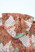 Vintage Floral Print Sherpa Lined Hooded Jacket